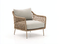 Sillones de ratán 76x78x82 cm - ratán natural y beige - asiento acolchado con reposabrazos estilo moderno