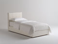 Camas individuales tapizadas 205 x 105 x 110 cm - blanco - estilo moderno con cabecero acolchado