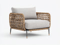 Sillones de ratán 78 x 82 x 78 cm - marrón-gris claro - estilo moderno con reposabrazos