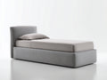 Camas individuales tapizadas 210x110x95 cm - gris claro - cabecero bajo acolchado estilo moderno