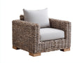Sillones de ratán 85x83x78 cm - ratán natural y beige - asiento acolchado con reposabrazos estilo rústico