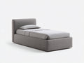 Camas individuales tapizadas 205 x 105 x 105 cm - gris - estilo moderno con cabecero acolchado