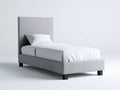 Camas individuales cama individual tapizada de tela 200x100x110 cm - gris - estilo moderno con cabecero acolchado