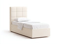 Camas individuales tapizadas 205 x 105 x 120 cm - beige - estilo moderno con cabecero acolchado