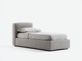 Camas individuales 210 x 105 x 105 cm - Gris claro - Cama tapizada con cabecero curvo y base acolchada