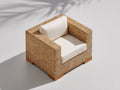 Sillones de ratán de una plaza ratán natural y tela 85x85x70 cm - beige - estilo natural para salón