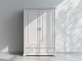 Armarios de madera 100 x 55 x 180 cm - blanco - 2 puertas y 2 cajones con diseño clásico