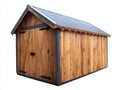 Casetas de jardín de madera maciza y metal 240x200x220 cm - madera natural y gris oscuro - doble puerta estilo rústico