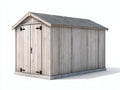 Casetas de jardín caseta exterior de madera 300x300x230 cm - blanco-gris - diseño clásico con doble puerta