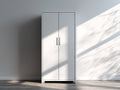 Armarios de madera de ingeniería 80x45x180 cm - blanco - 2 puertas con tiradores metálicos estilo moderno
